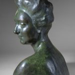 Rembrandt Bugatti bust of Blanche Denise Ferrero-Willmann, left profile view